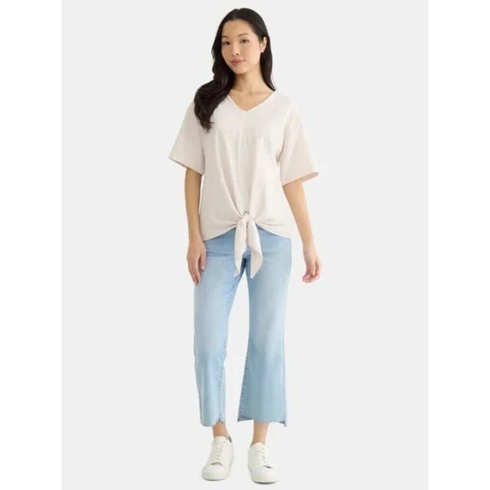 The Pioneer Woman Tie Front Textured Knit Top NIP - Picture 3 of 5